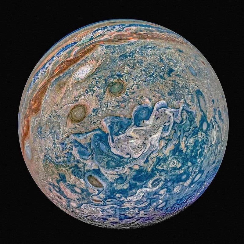 Image of Jupiter, via NASA JunoCam